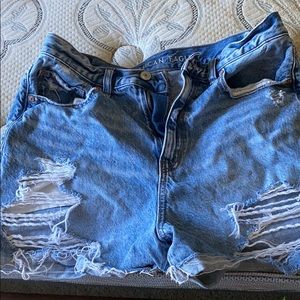 Ripped jean shorts